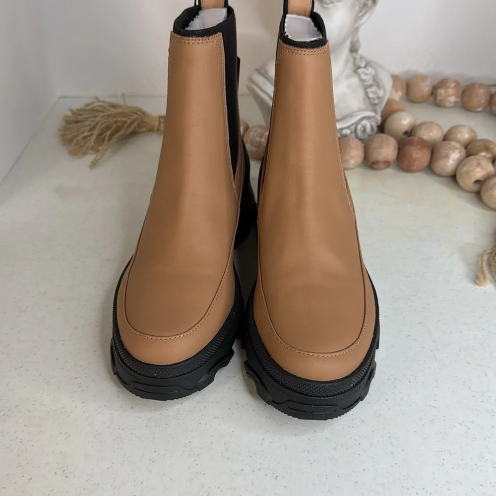 SOREL BREX WATERPROOF HI LINE CHELSEA BOOT SIZE 8.5 Tawny Buff,Black